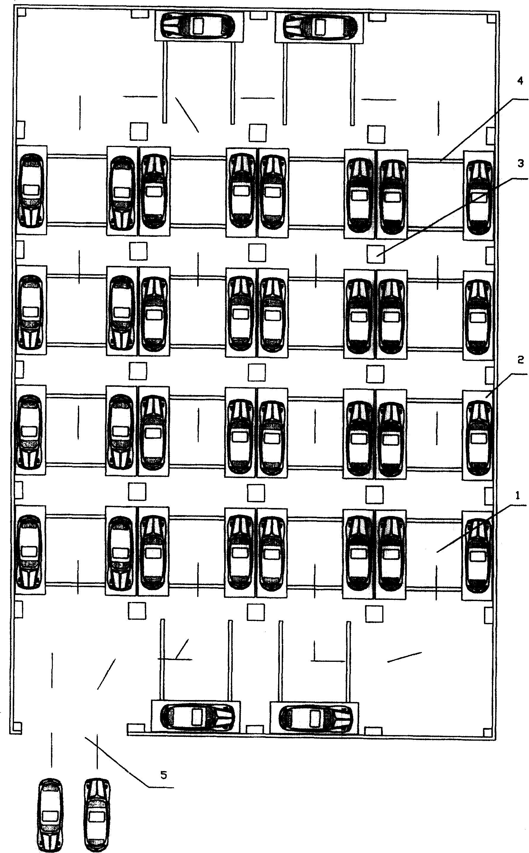 Double-deck stereoscopic parking method