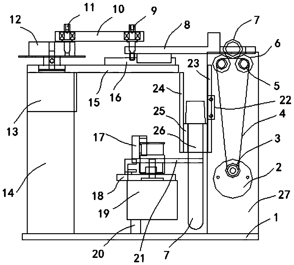 Device for converting blood collection tubes in lateral motion into vertically oriented motion