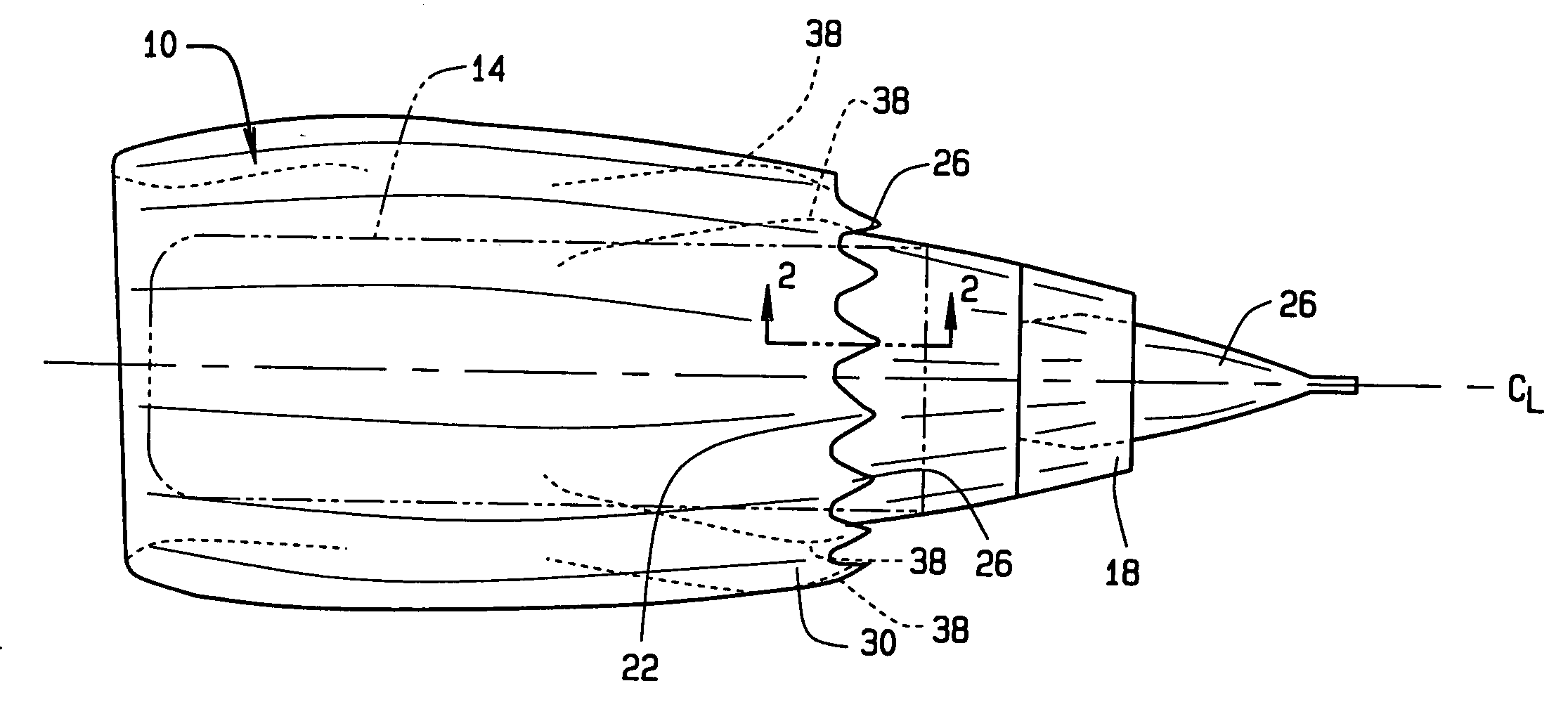 Reduced noise jet engine