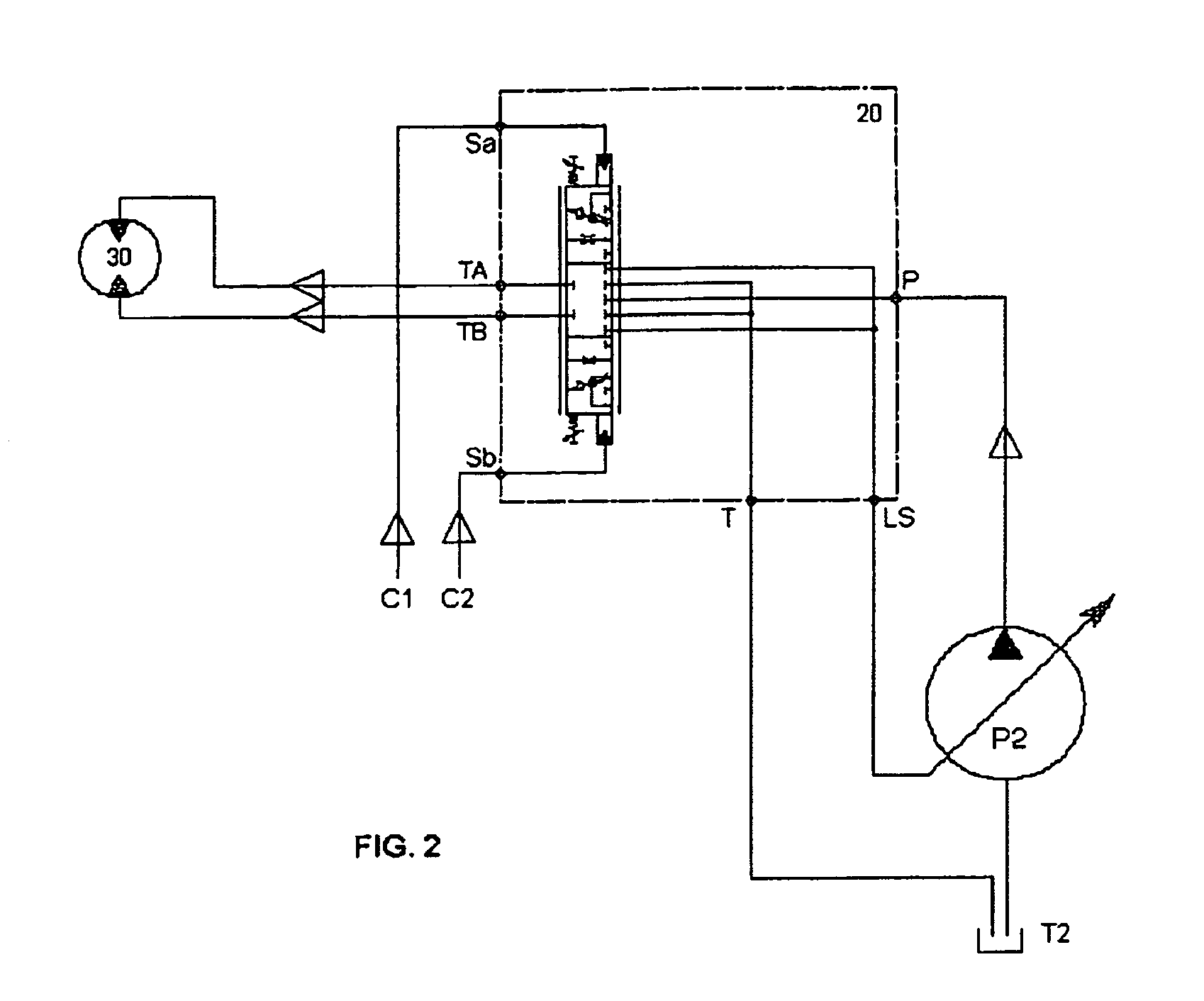 Hydraulic circuit for operating a tool