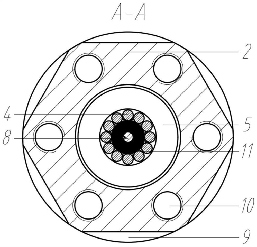 Clamp for tensile test of small-pipe-diameter steel pipe in high-pressure hydrogen environment