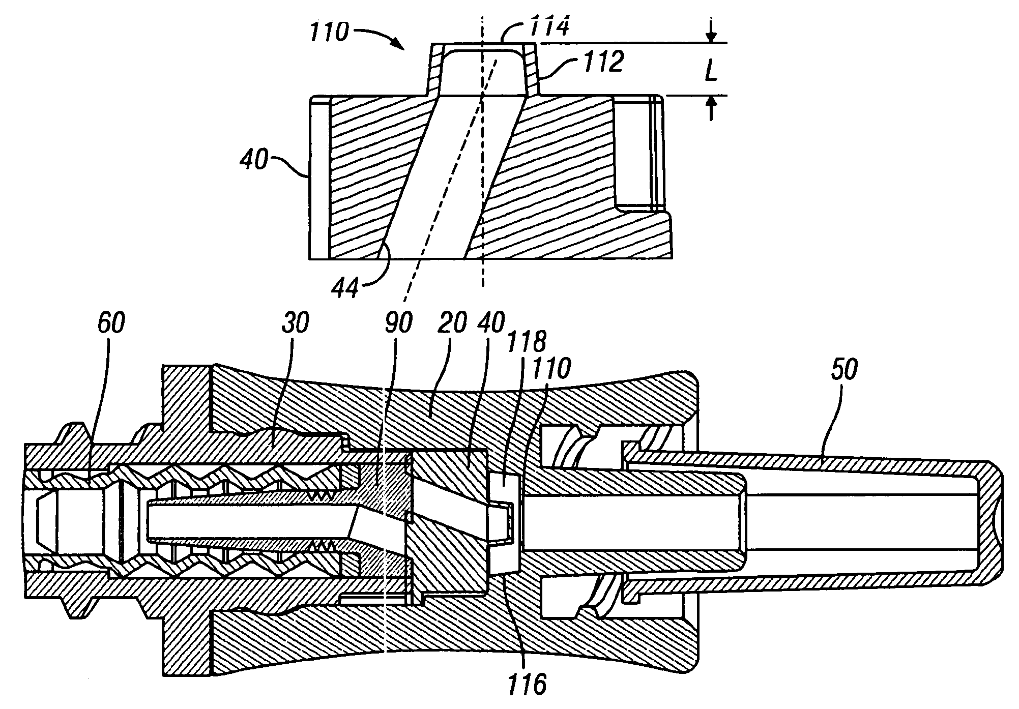 Needleless Luer activated medical connector