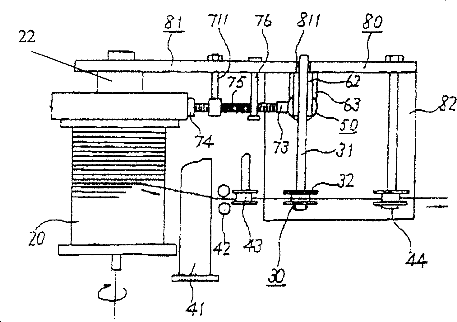 Wire material supplying mechanism of tubular braided fabric braiding machine