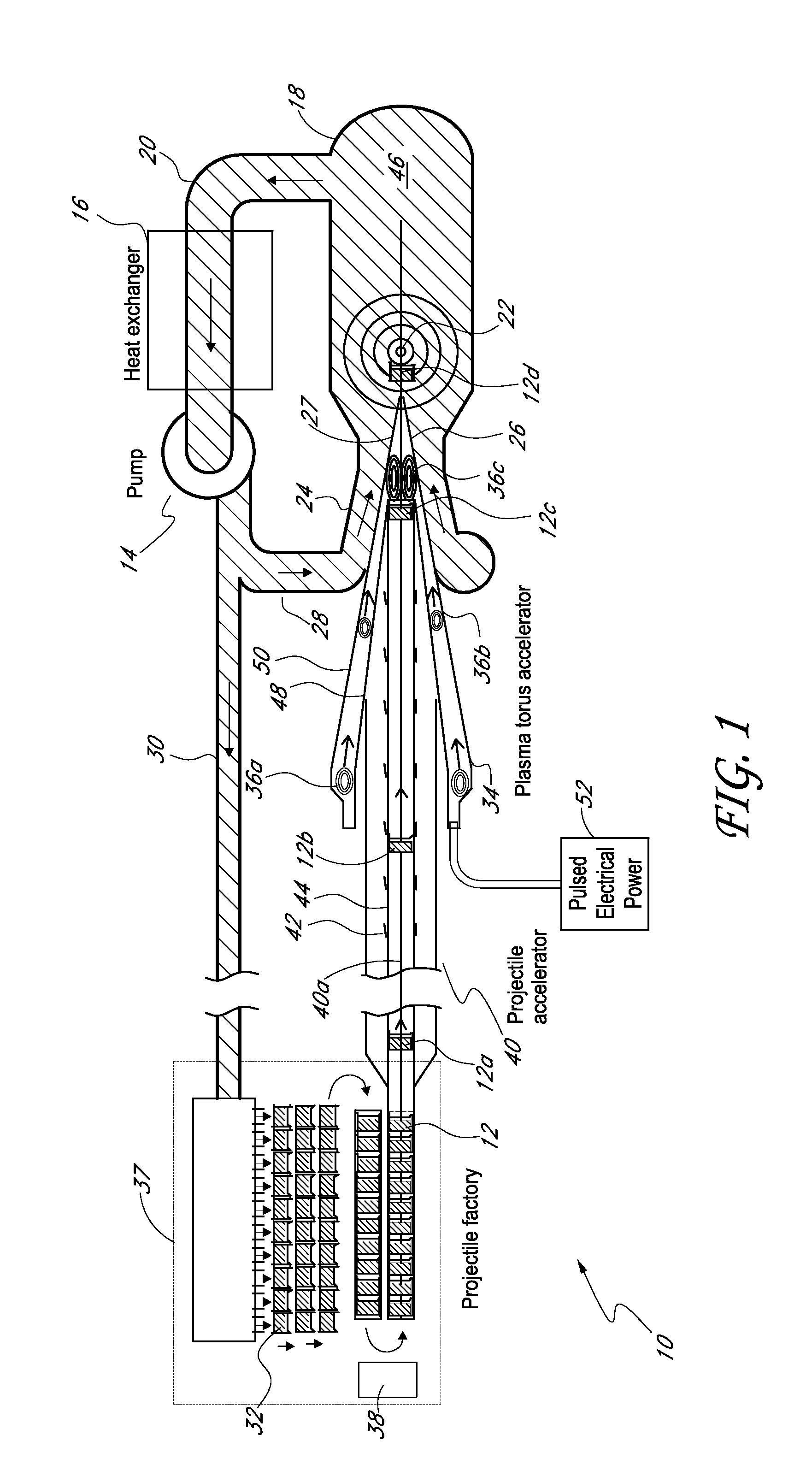 Systems and methods for plasma compression with recycling of projectiles