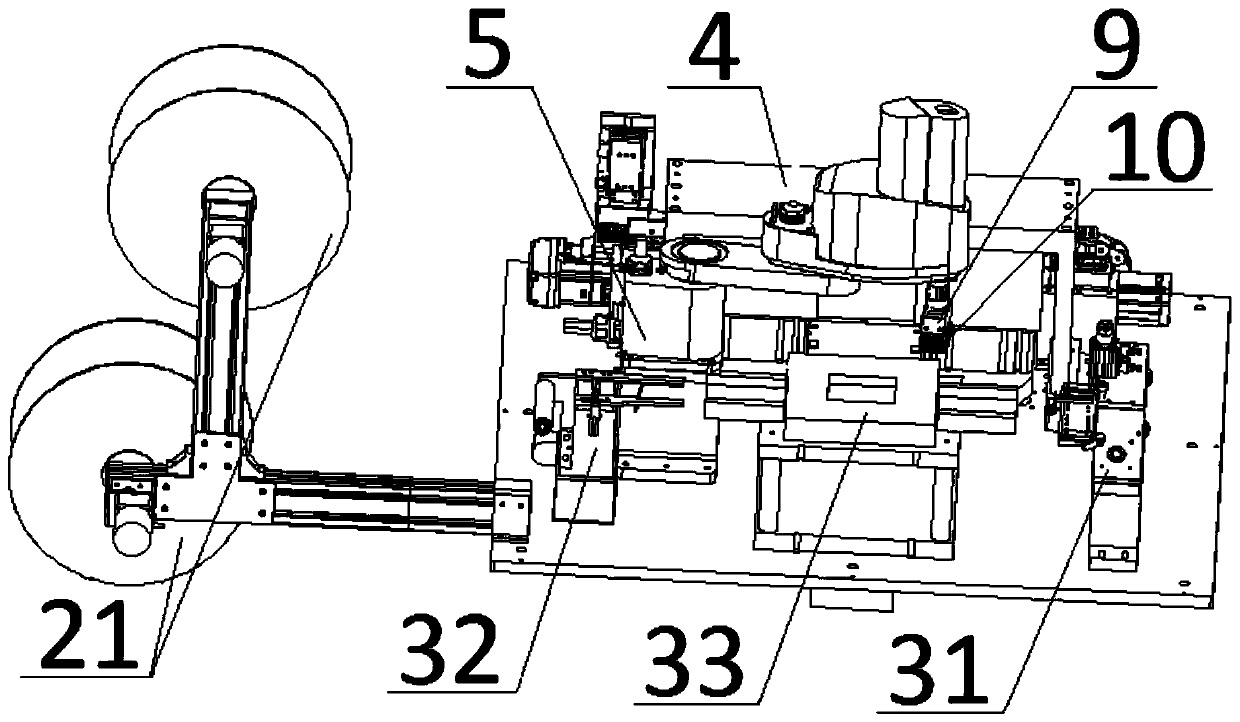 Novel four-station disc automatic rough side pressing machine