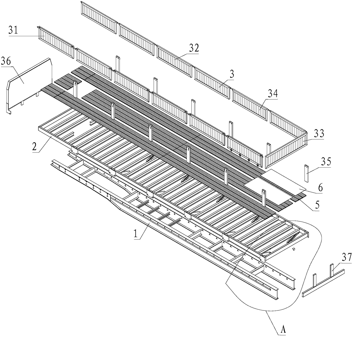 Steel-aluminum mixed structure fence car