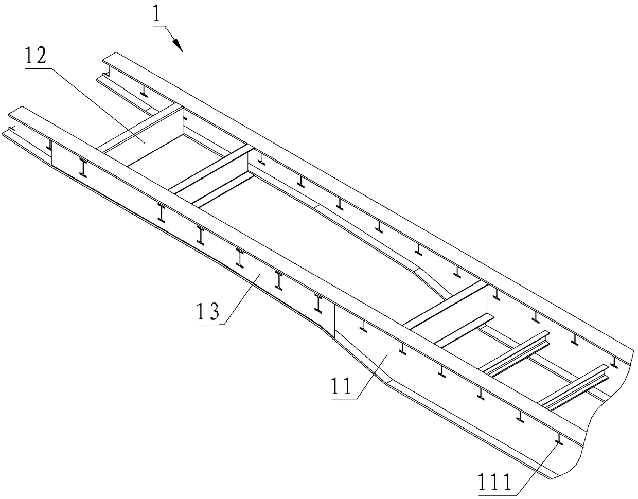 Steel-aluminum mixed structure fence car