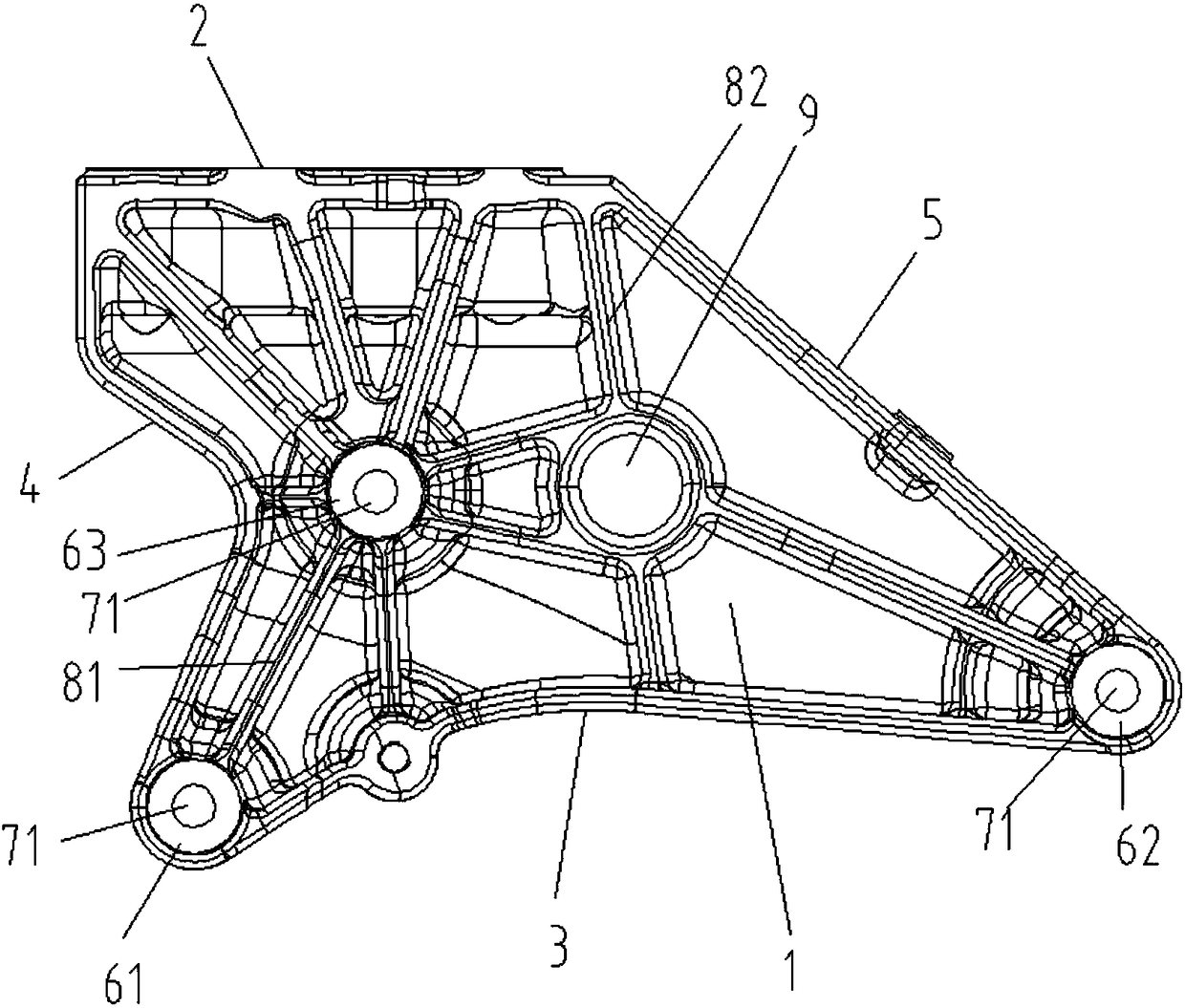 Anti-broken type automobile right suspension bracket