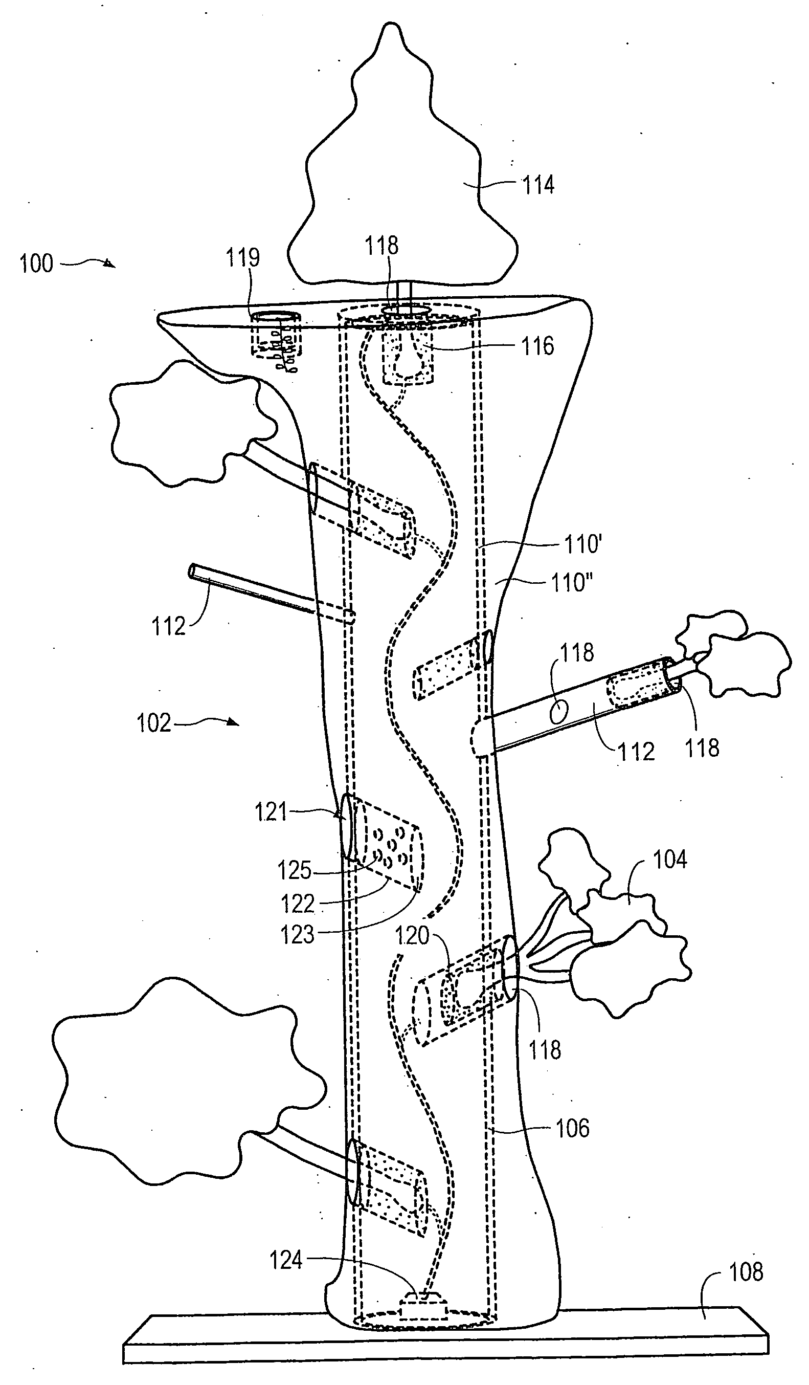Water amusement system with elevated structure