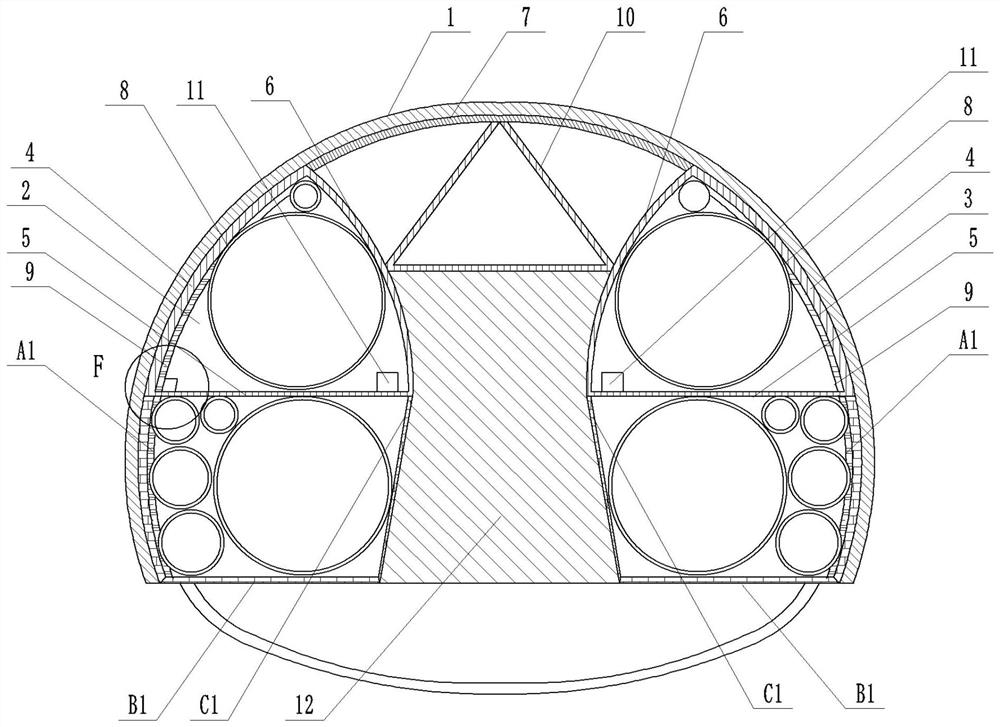 Special construction auxiliary device for tunnel double-side-wall pilot tunnel method