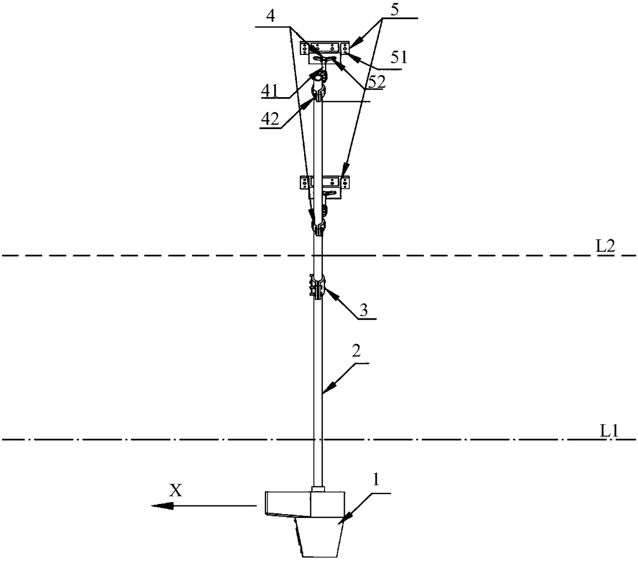 Device for side-mounting wireless trawl hydrophones