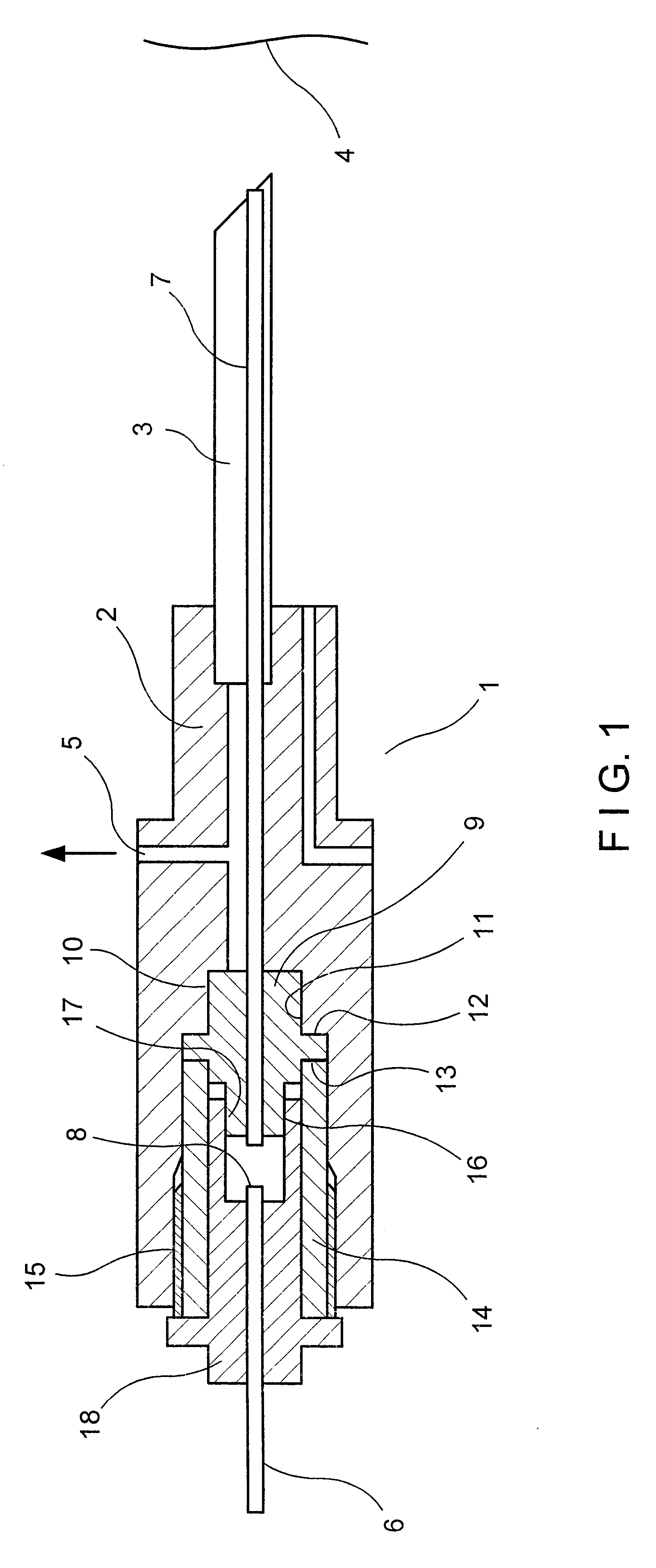 Medical handpiece with a light guide which can be displaced in an axial direction