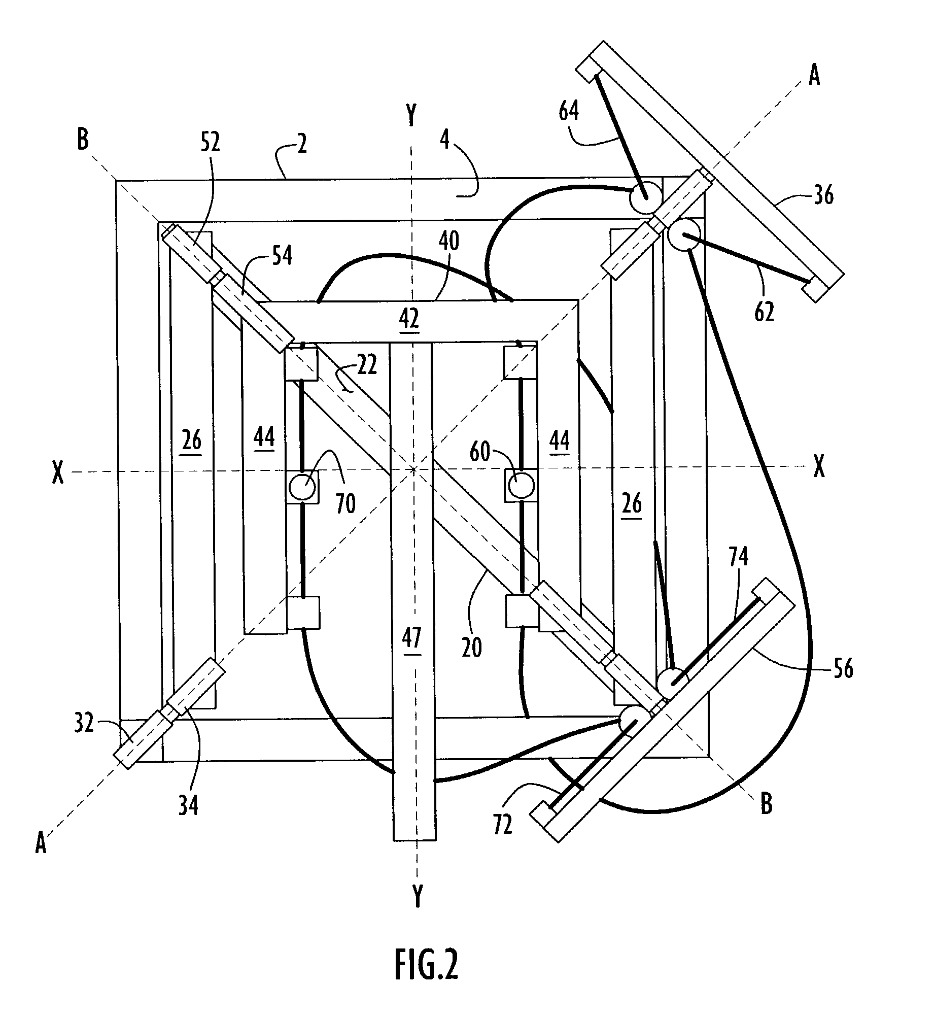 Motion platform system and method of rotating a motion platform about plural axes
