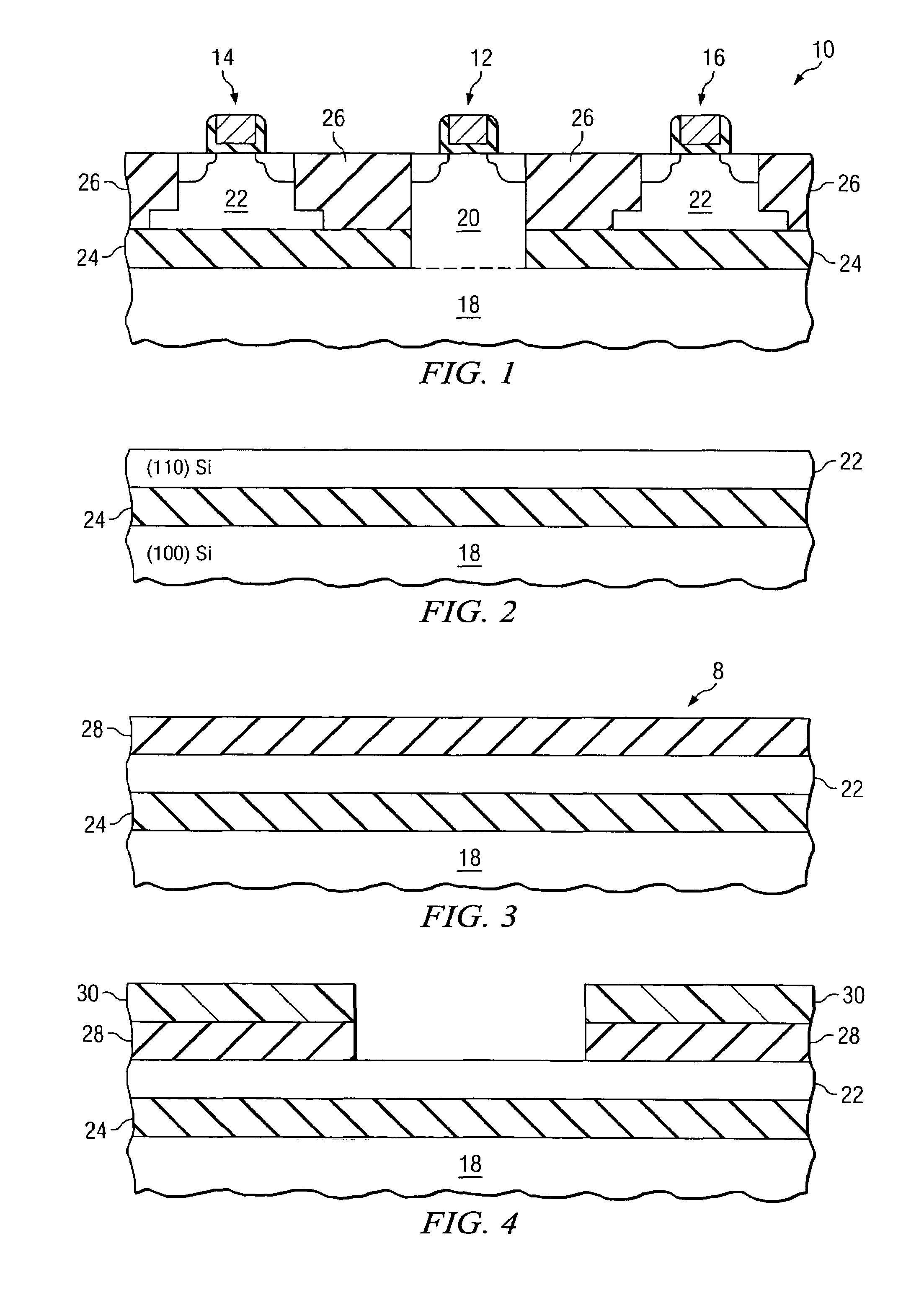 Semiconductor method and device with mixed orientation substrate