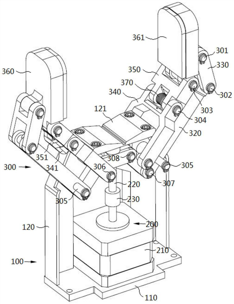 An adaptive robot hand device with elastic pressure bar and three-finger segment flat clamp