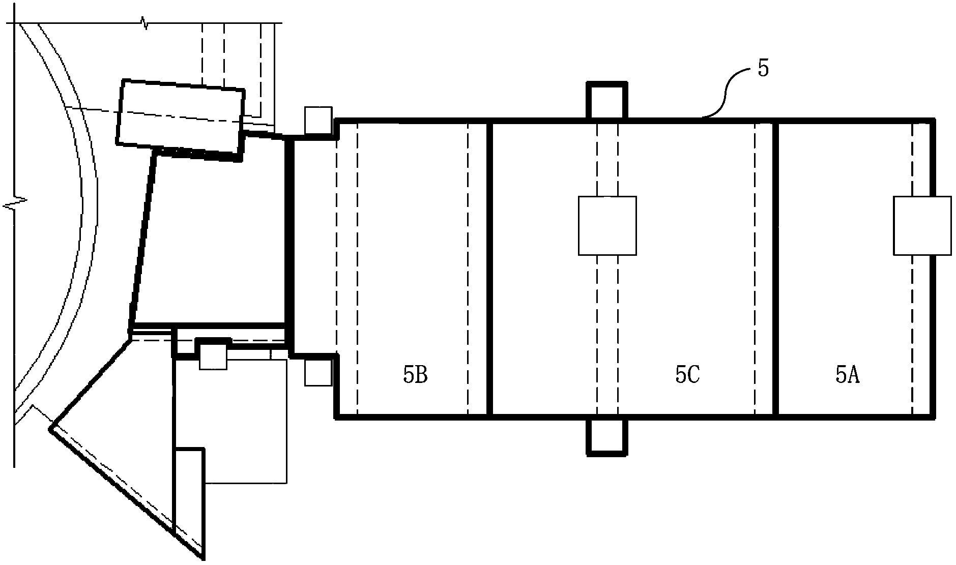 Method for prolonging the service life of main channel of blaster furnace by utilizing independent bearing structure