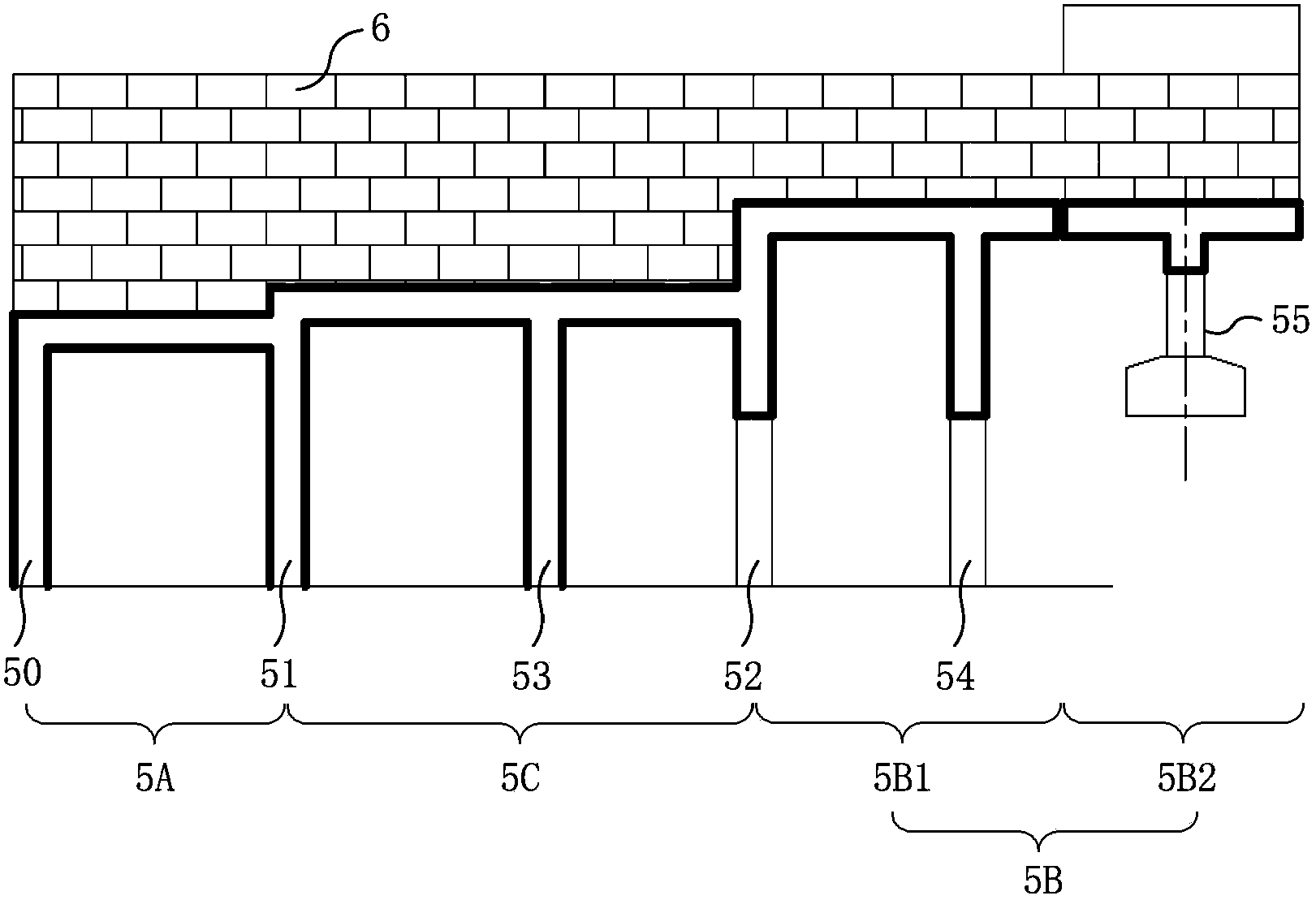 Method for prolonging the service life of main channel of blaster furnace by utilizing independent bearing structure