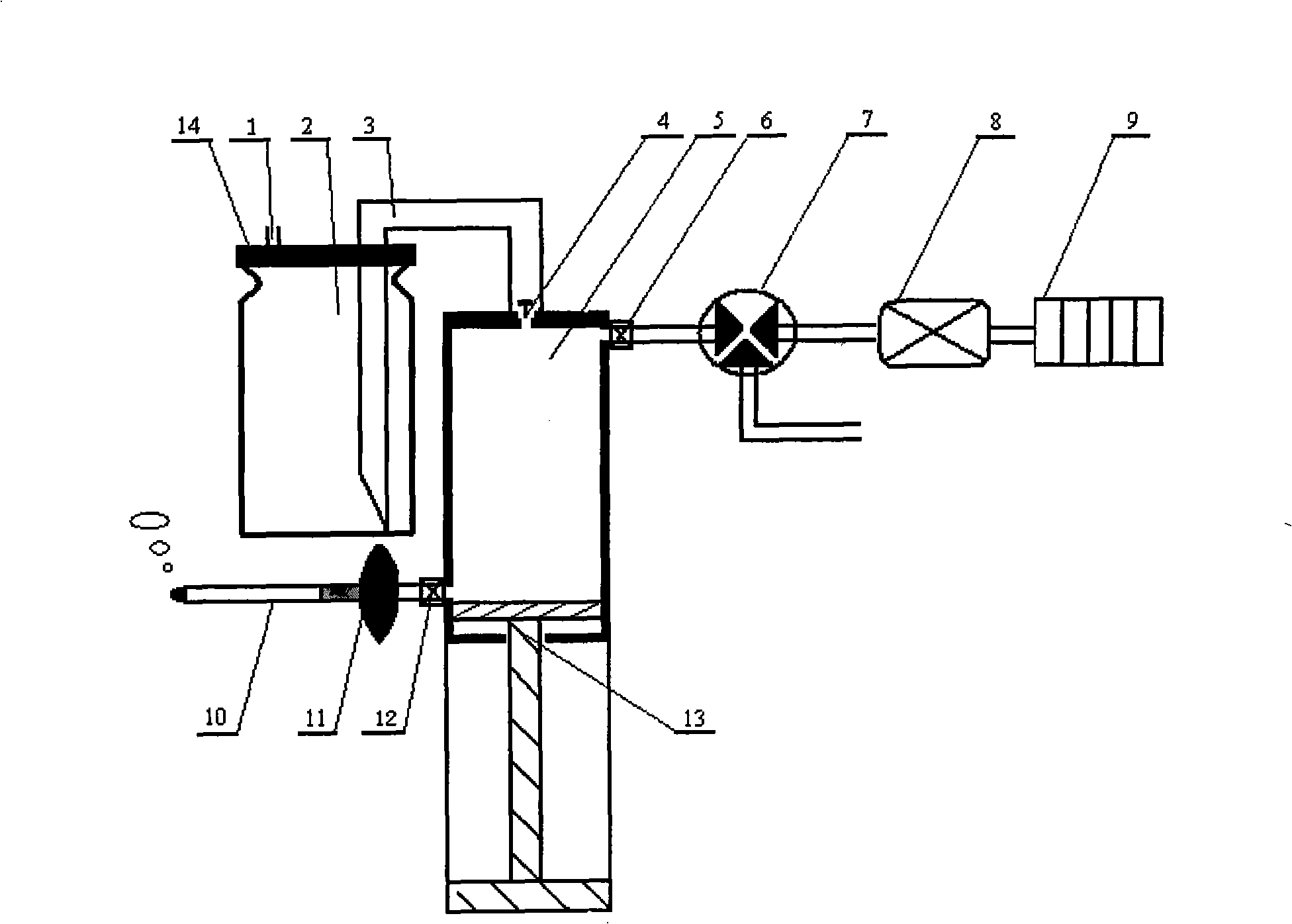 Smoking apparatus capable of implementing continuous one-time sampling of main fume gas phase object