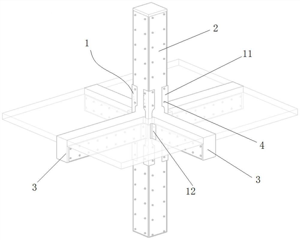 An outsourcing anchor steel reinforcement structure suitable for concrete beam-column joints