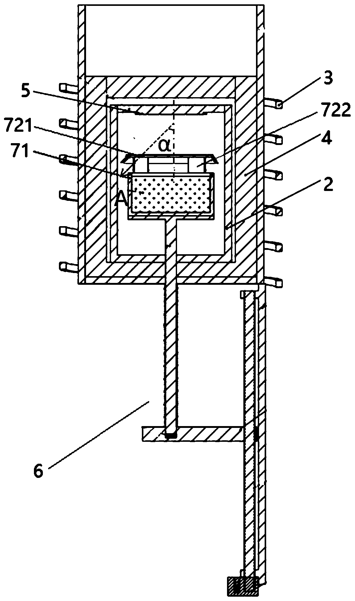 Crystal growing device and application thereof