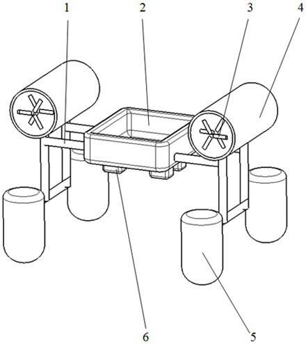 Light and small fan propelling device for unmanned transportation of materials on water