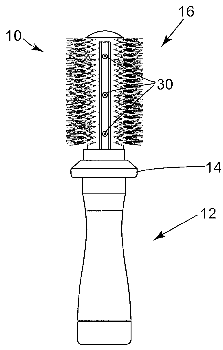 Hairbrush with liquid dispensing apparatus