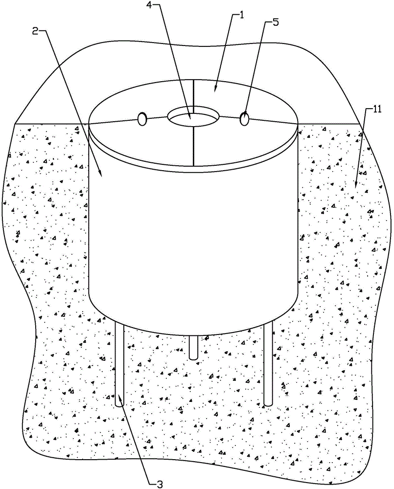 Street lamp embedded part installing and positioning device