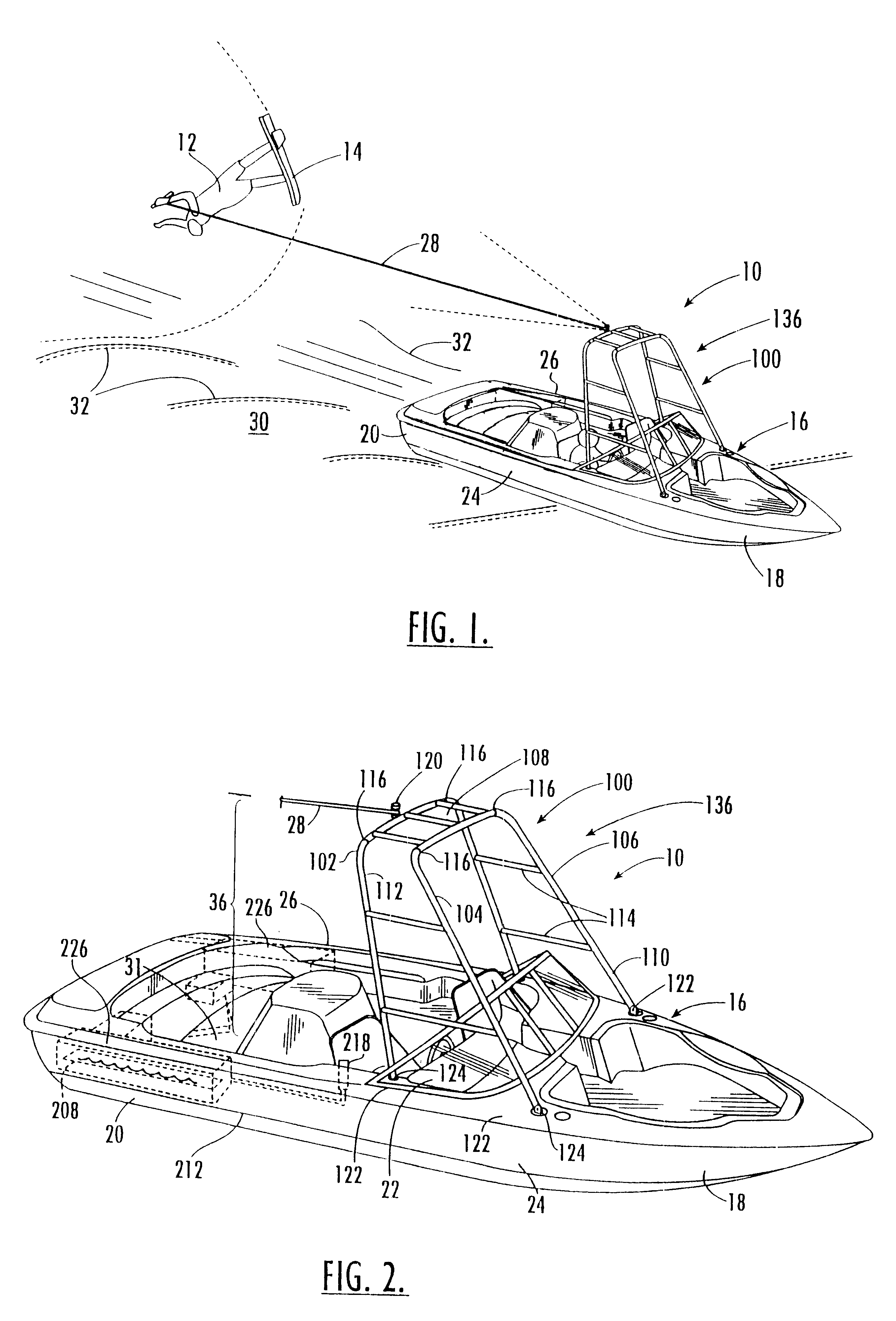 Water sport towing apparatus and method