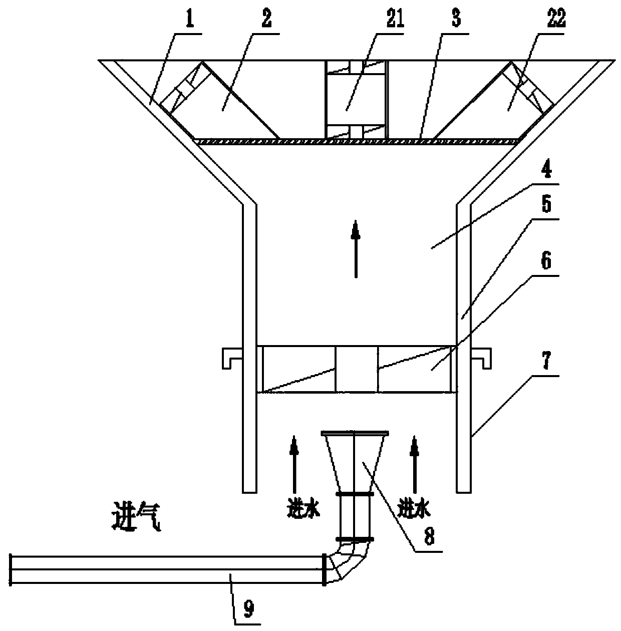 High-efficiency aerator based on pneumatic swirl forced mixing technique and application of high-efficiency aerator