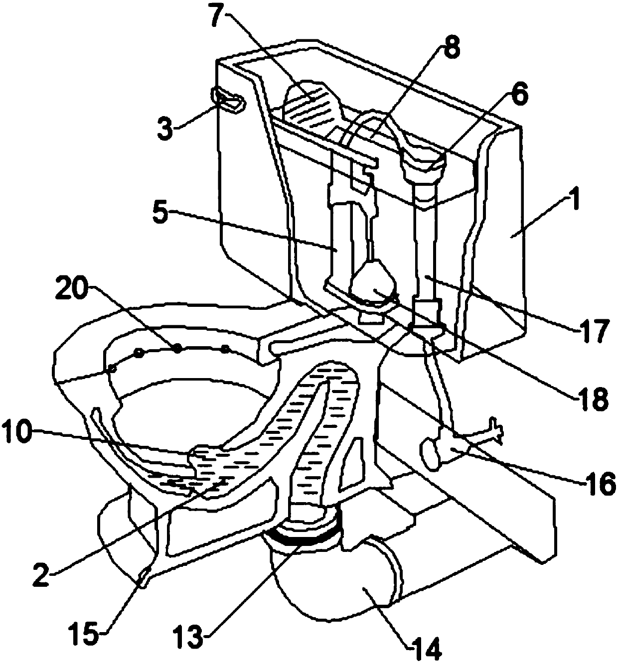 Improved flushing structure of closestool