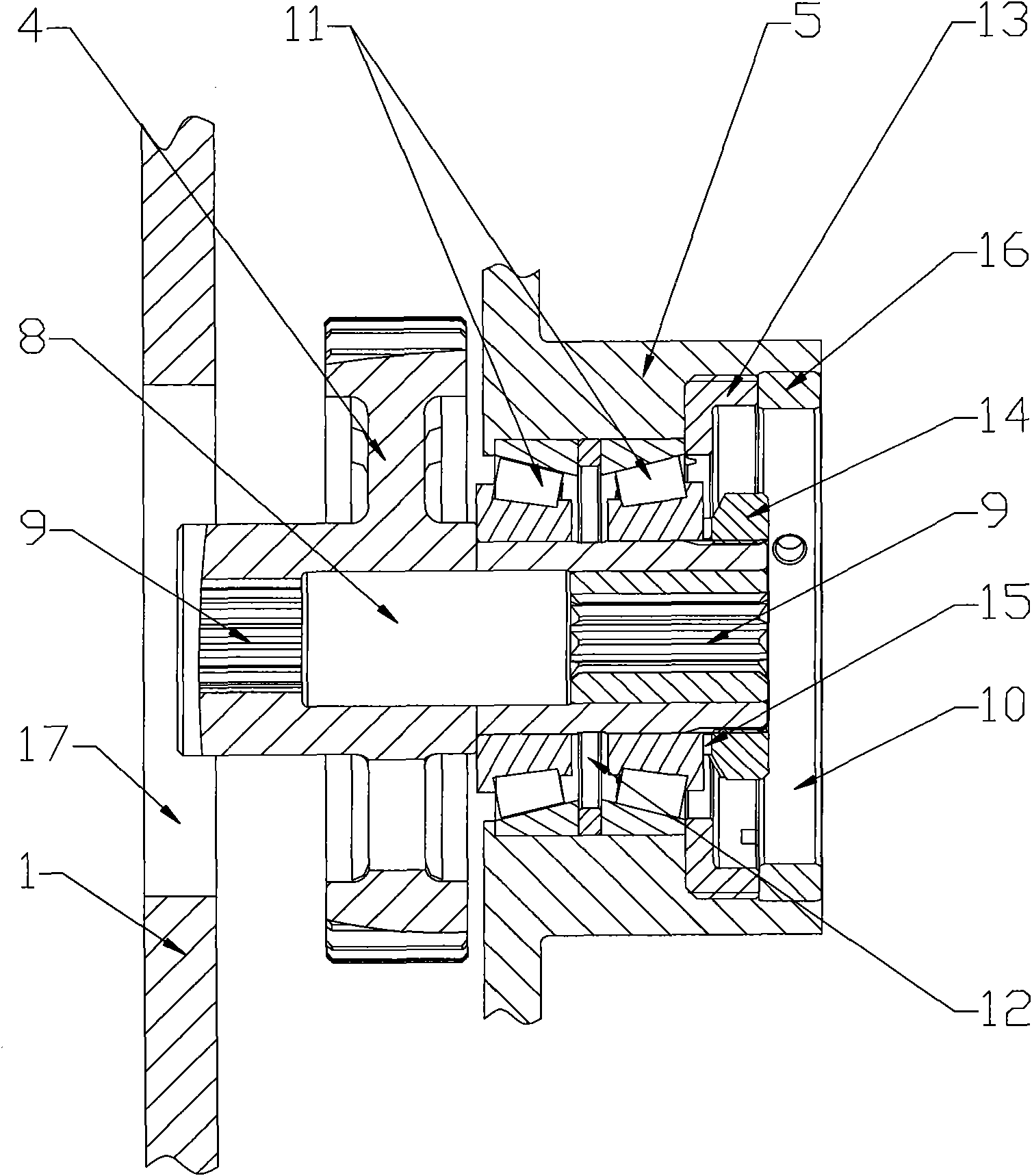 Front-end high-power output structure for engine