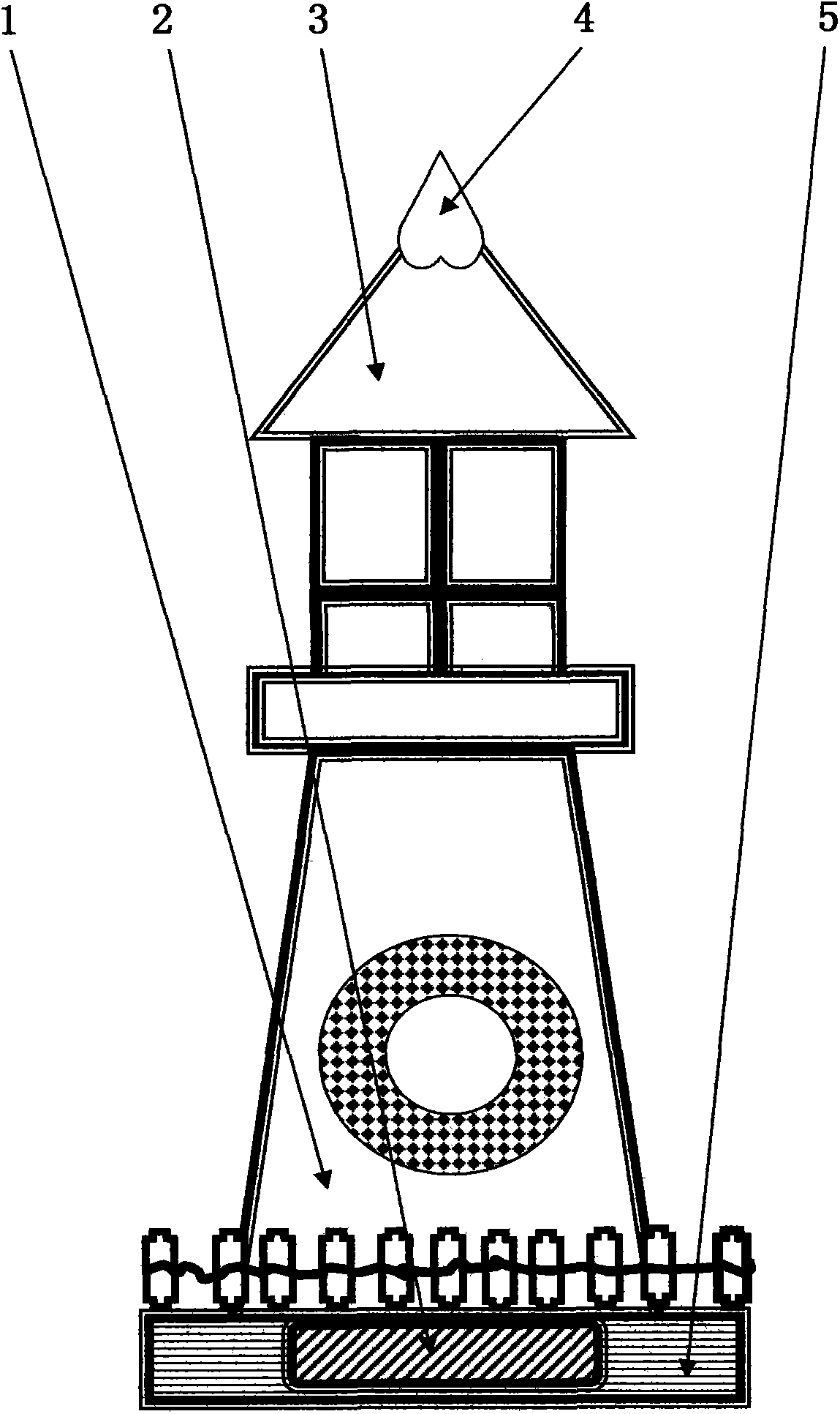 Wooden solar craft lighthouse