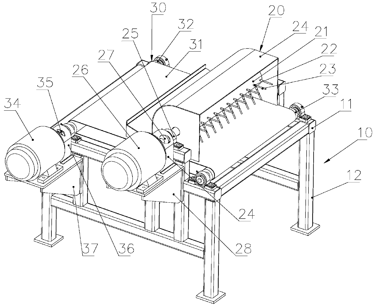 Dry sphaghnum fiber scattering equipment