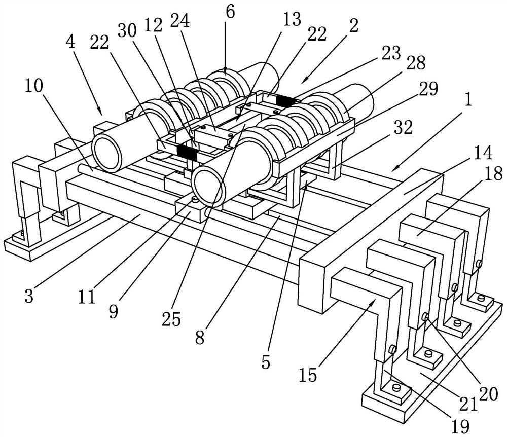 A pipe centering device for large-scale air purification equipment