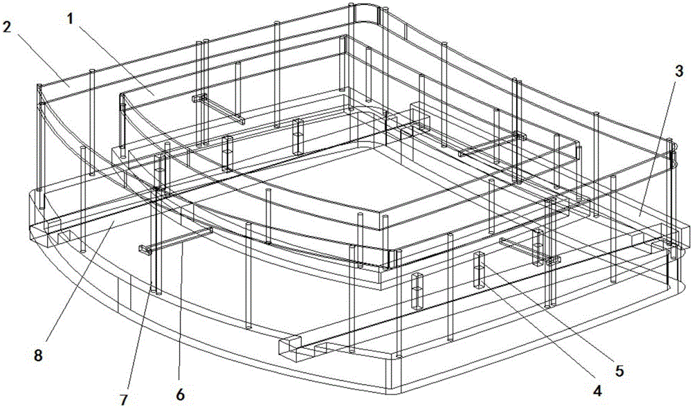 Secondarily formed automotive glass hot bending mould