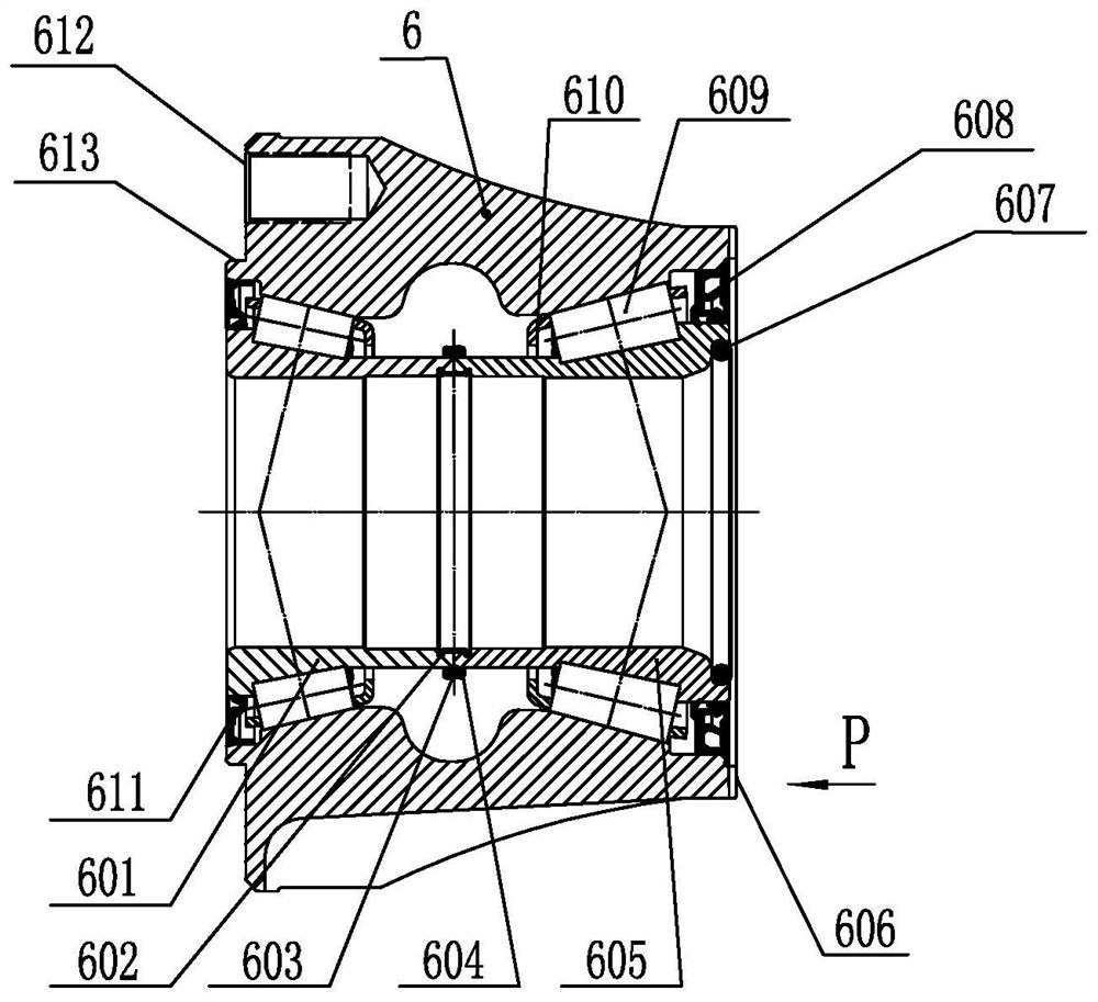 Maintenance-free wheel end front axle of sectional structure