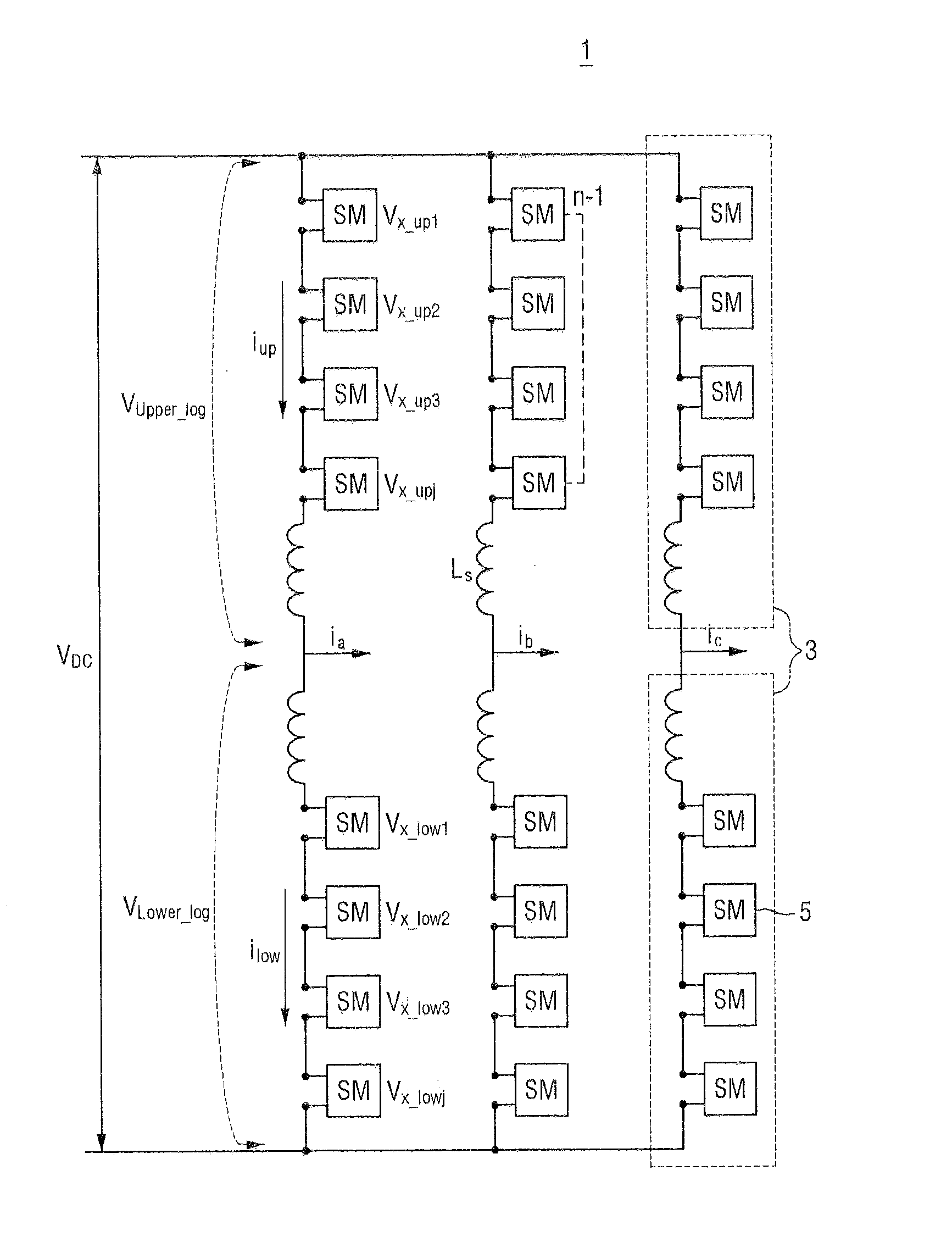 Fault current reduction structure of multi-level converter and apparatus using the fault current reduction structure