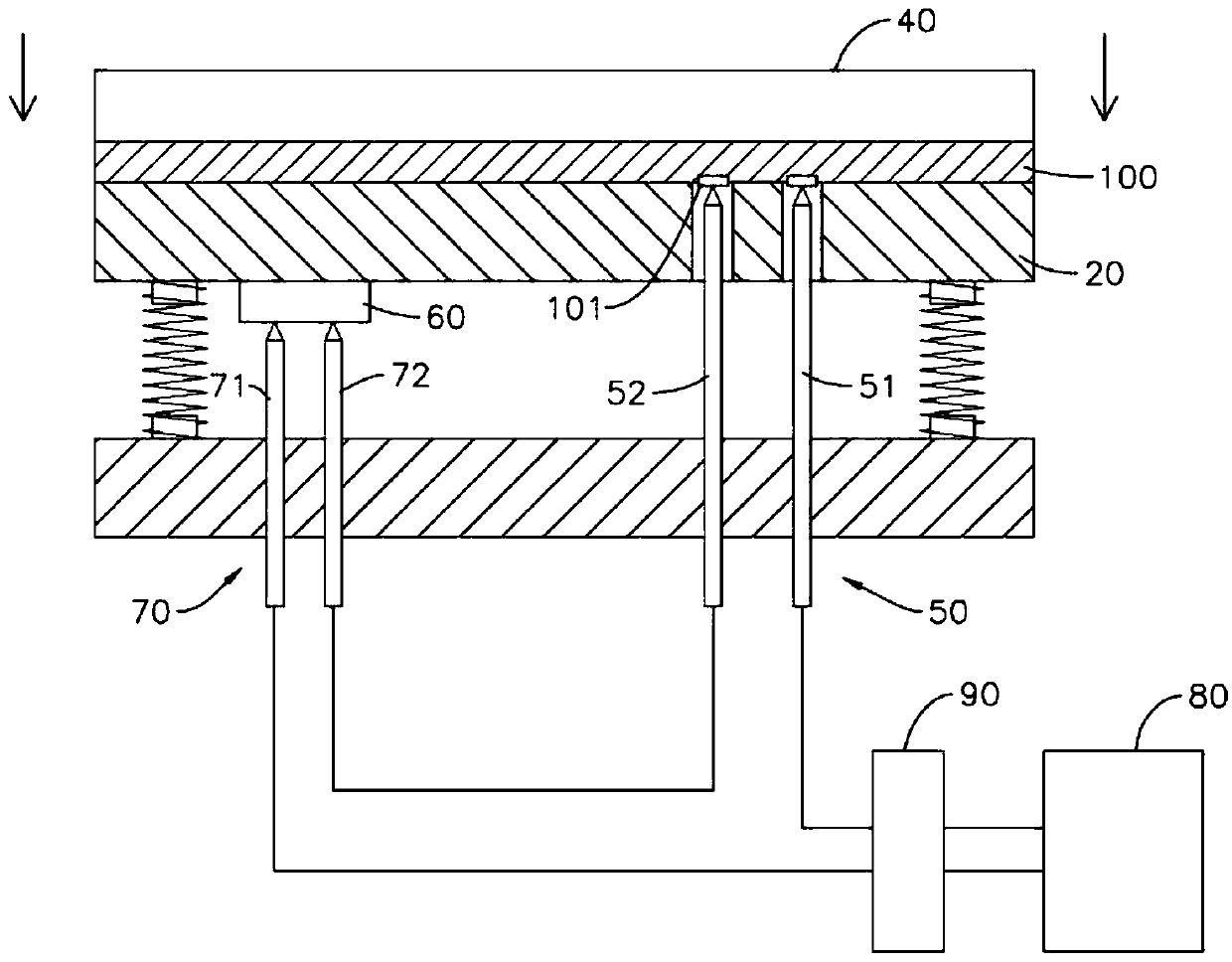 Detection fixture with power supply protection device