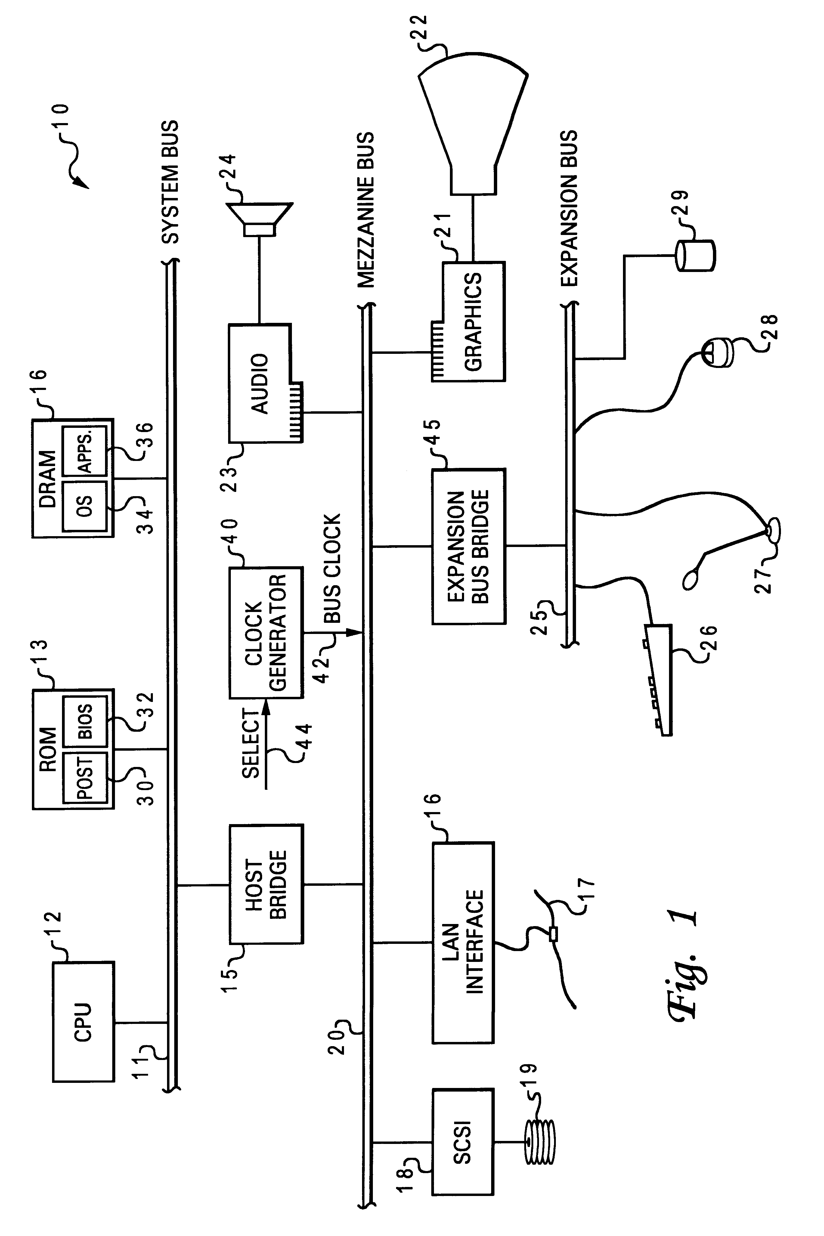 Data processing system and method for dynamically setting bus clock frequency in response to a number of loads