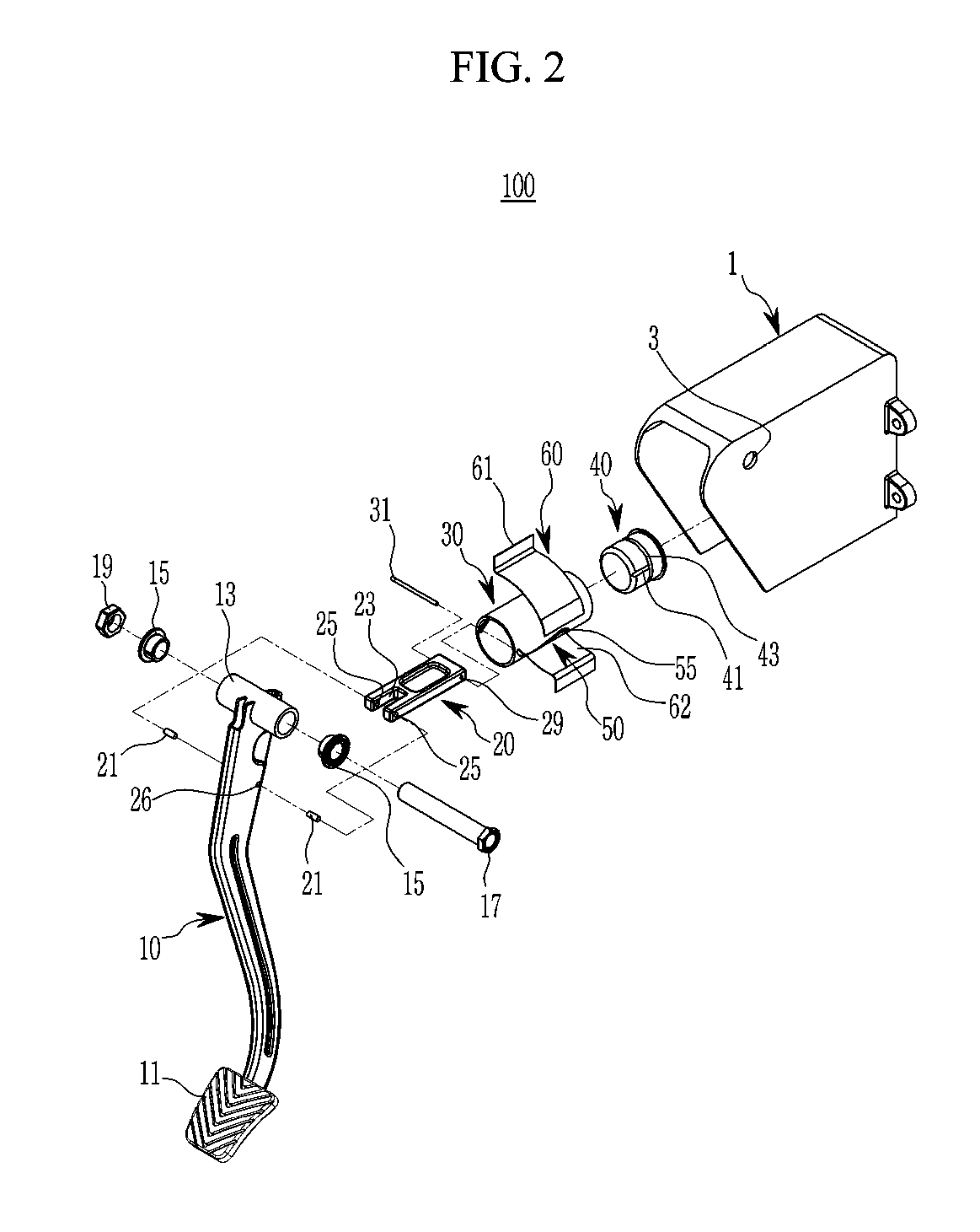 Pedal effort generation device for vehicle