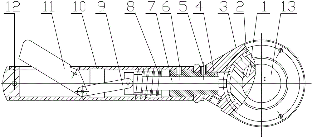 Beam operating handle structure of vertical lathe