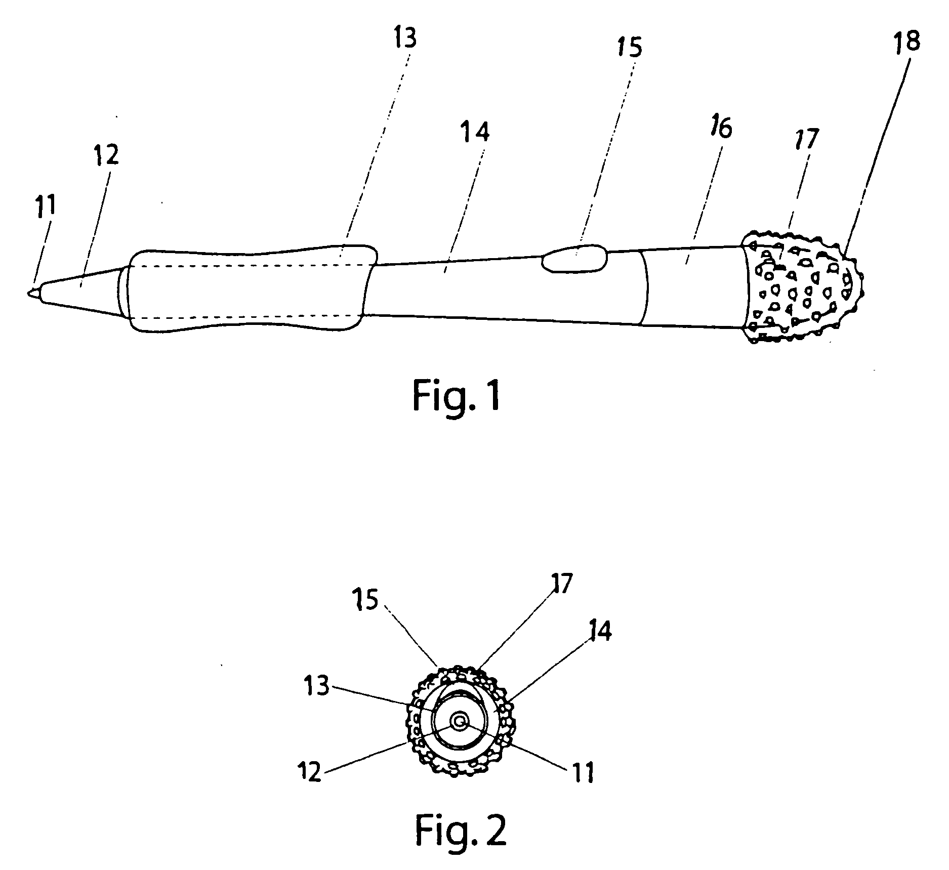 Writing implement with page-turning element