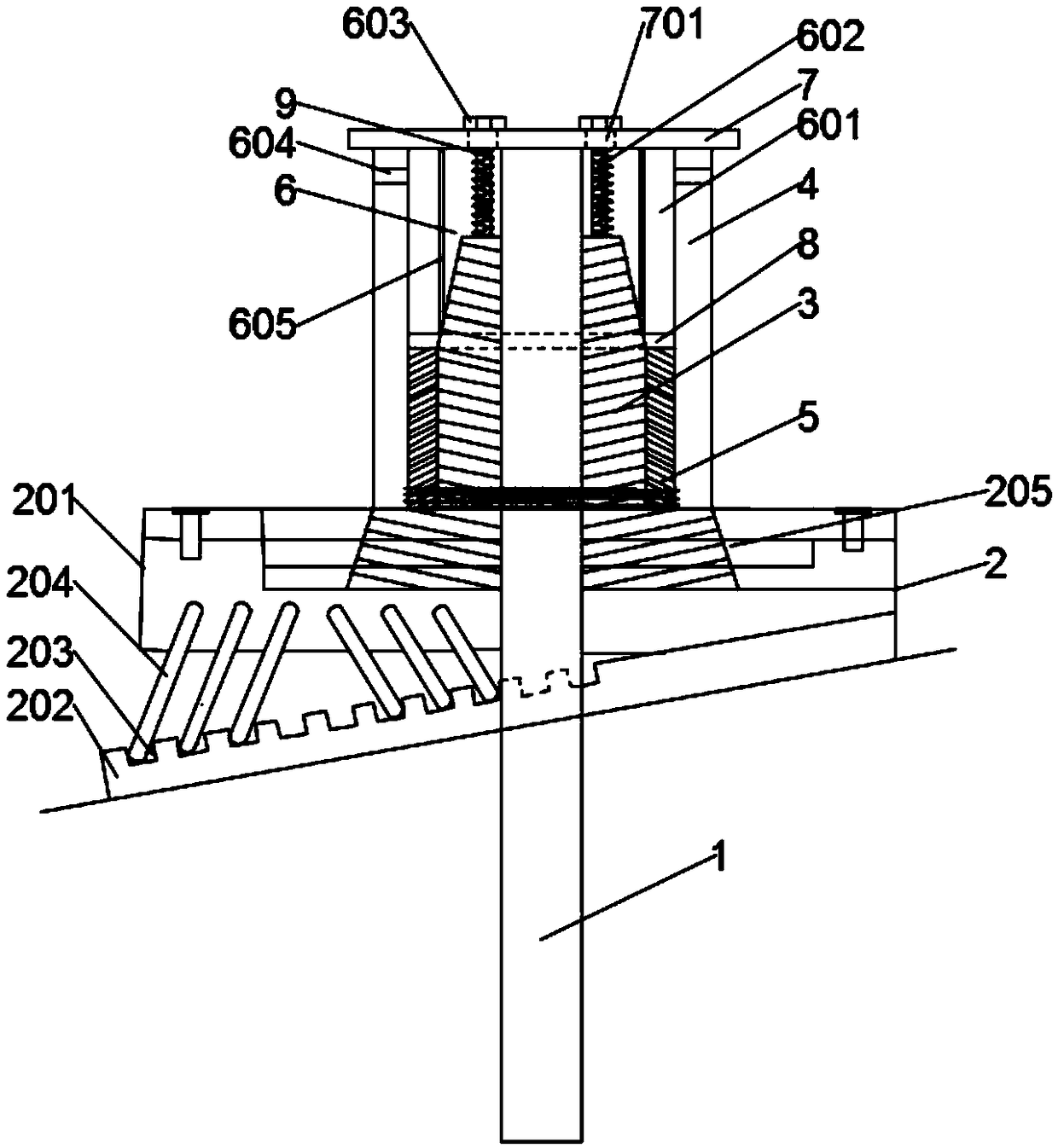 Civil engineering slope anchoring device