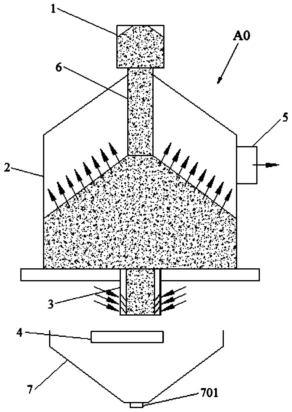 A sinter draft type vertical cooling furnace and a sinter cooling method