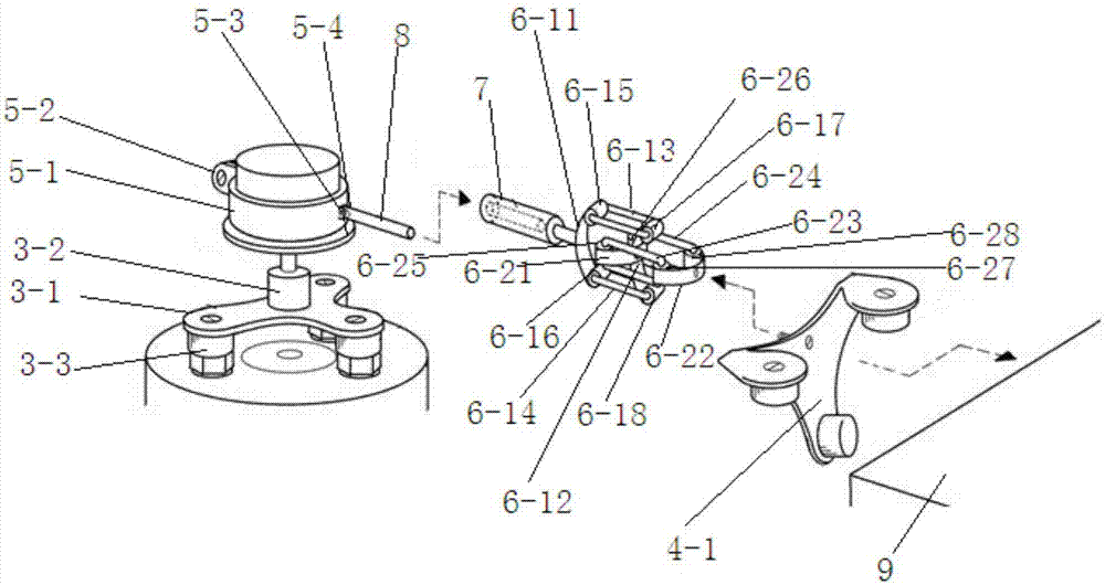 Reference direction anchoring device for tractor front wheel deflection angle measurement