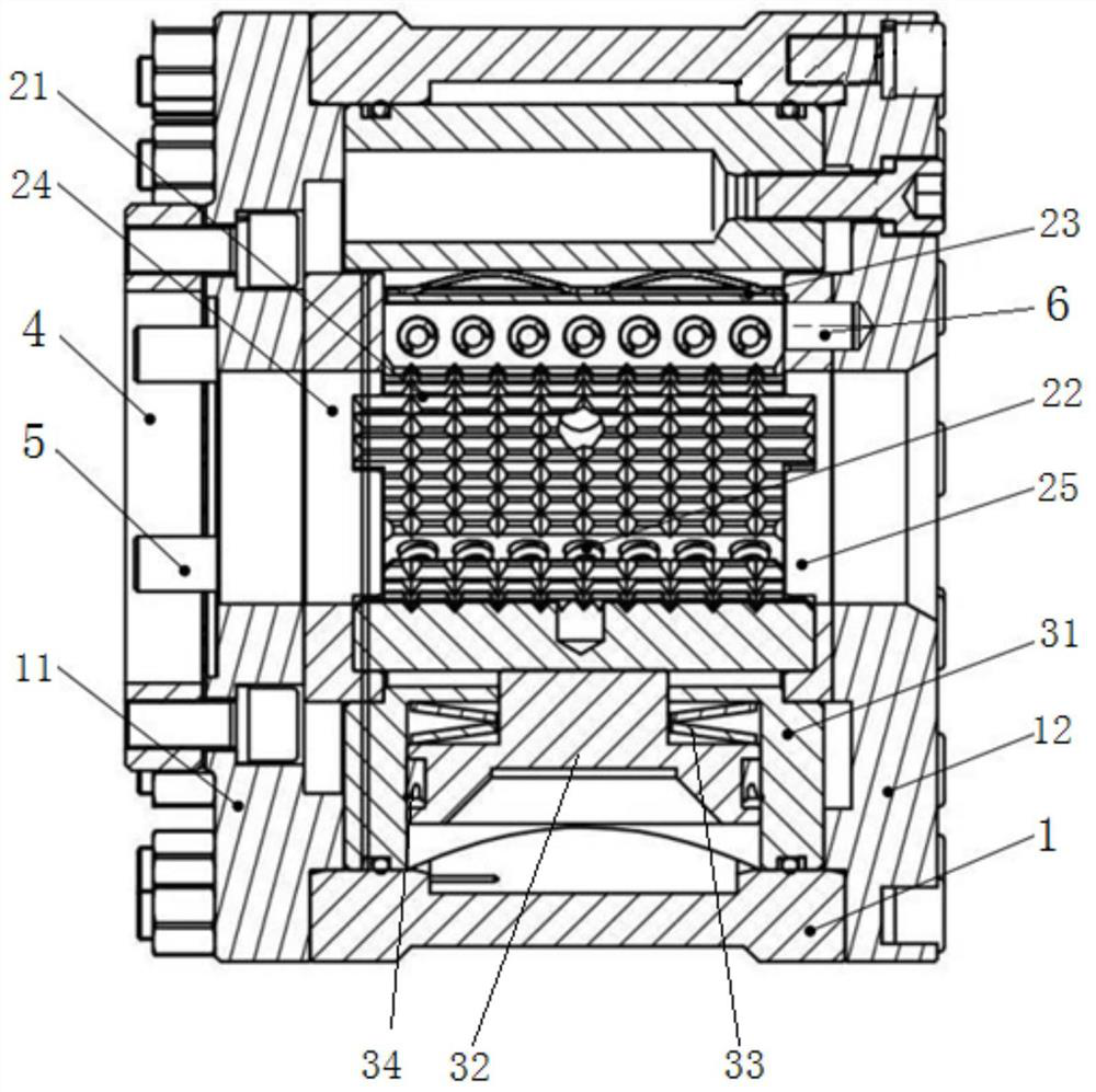 Piston-type hydraulic chuck, power head and drilling rig