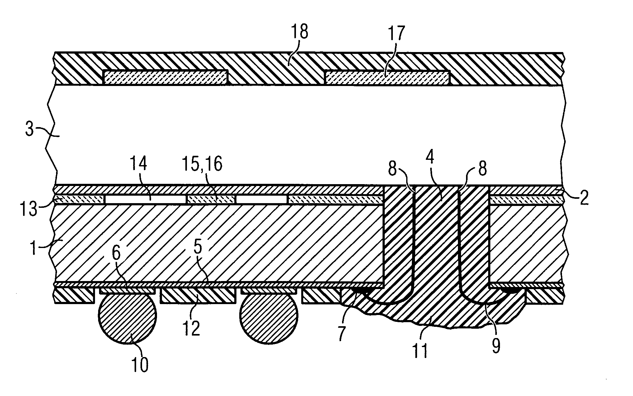 Arrangement of a chip package constructed on a substrate and substrate for production of the same