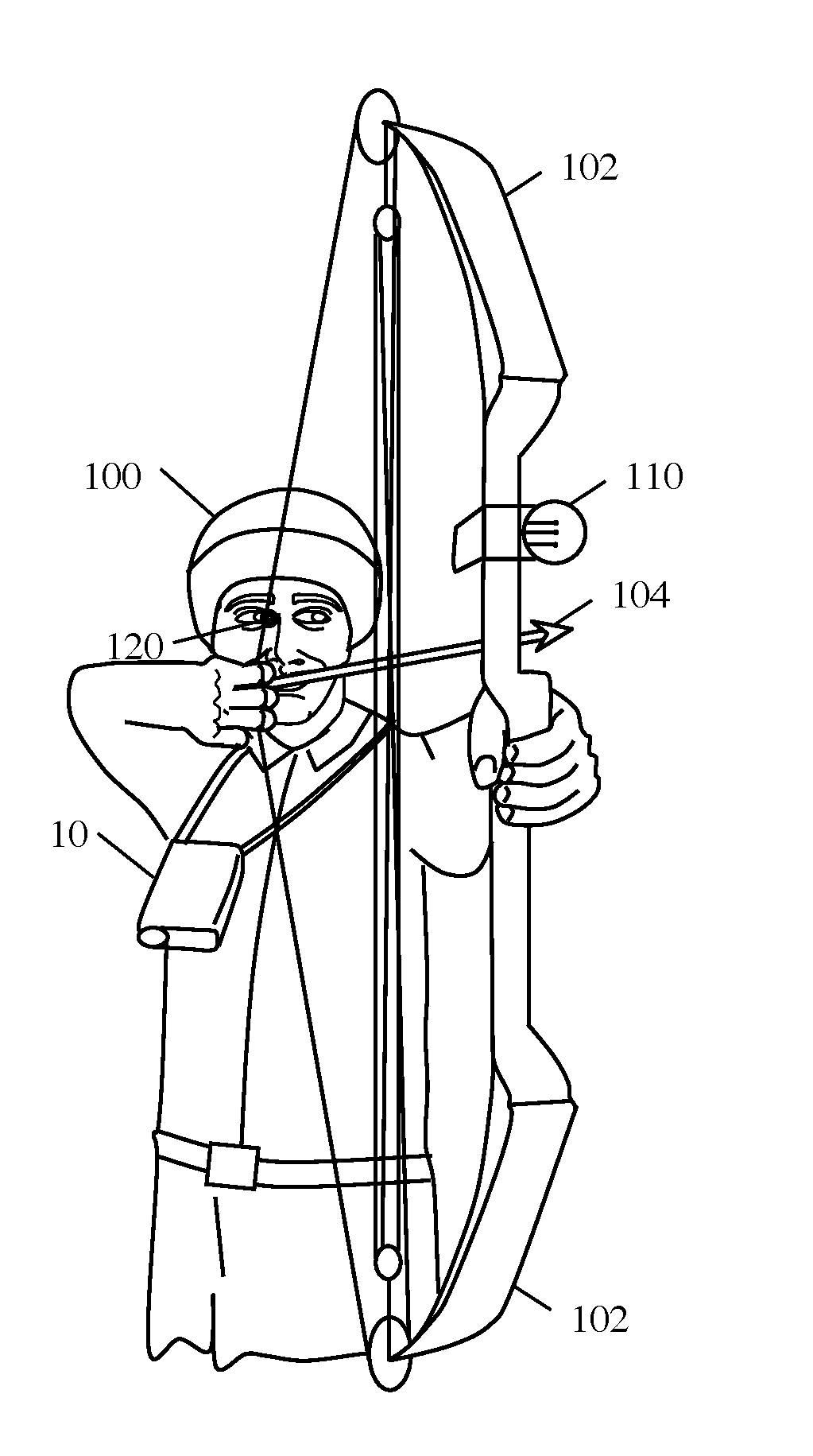 Display indicating aiming point relative to target size indicator