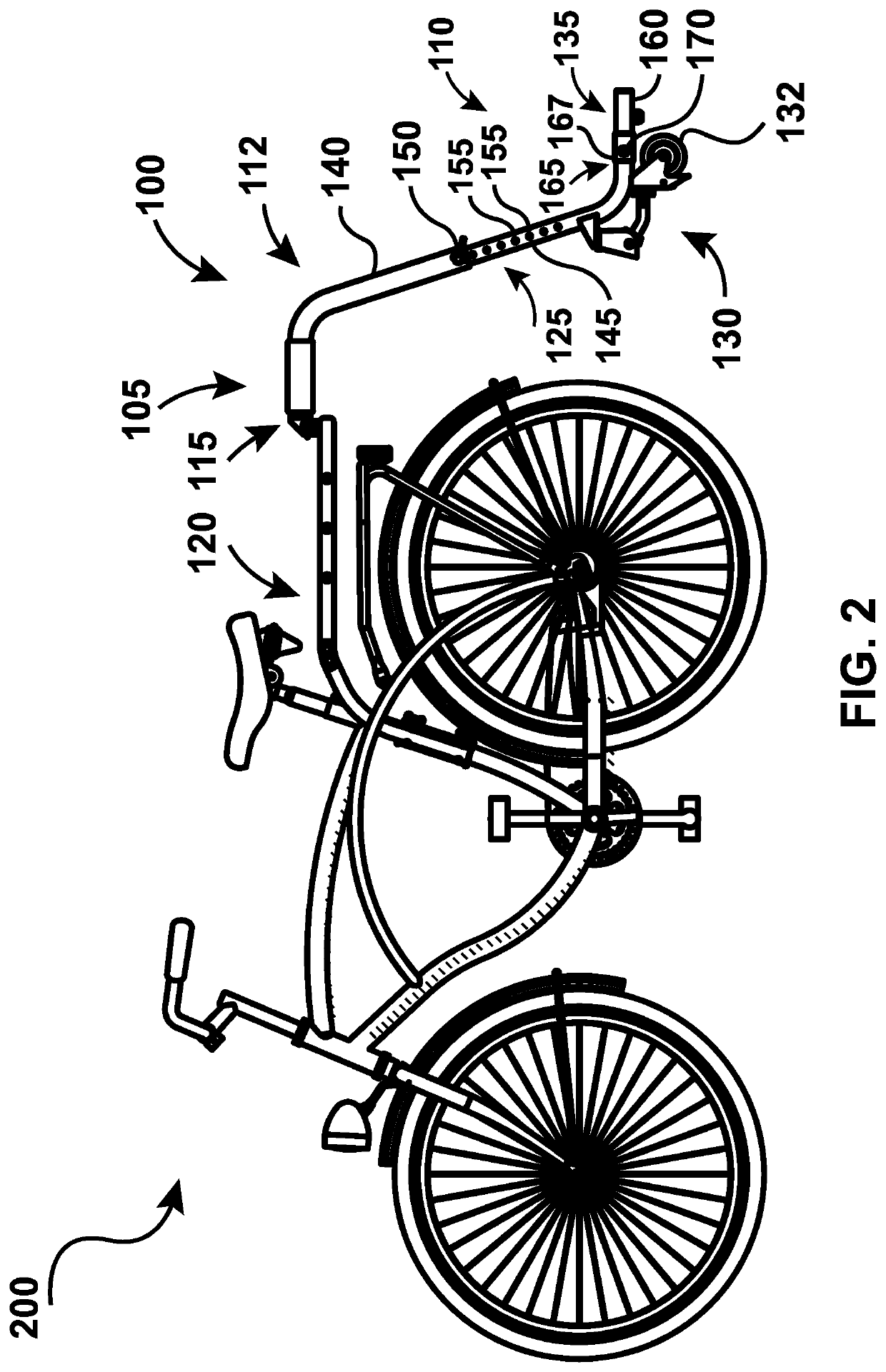 Tow arm assembly to detachably attach a trailer to a bicycle