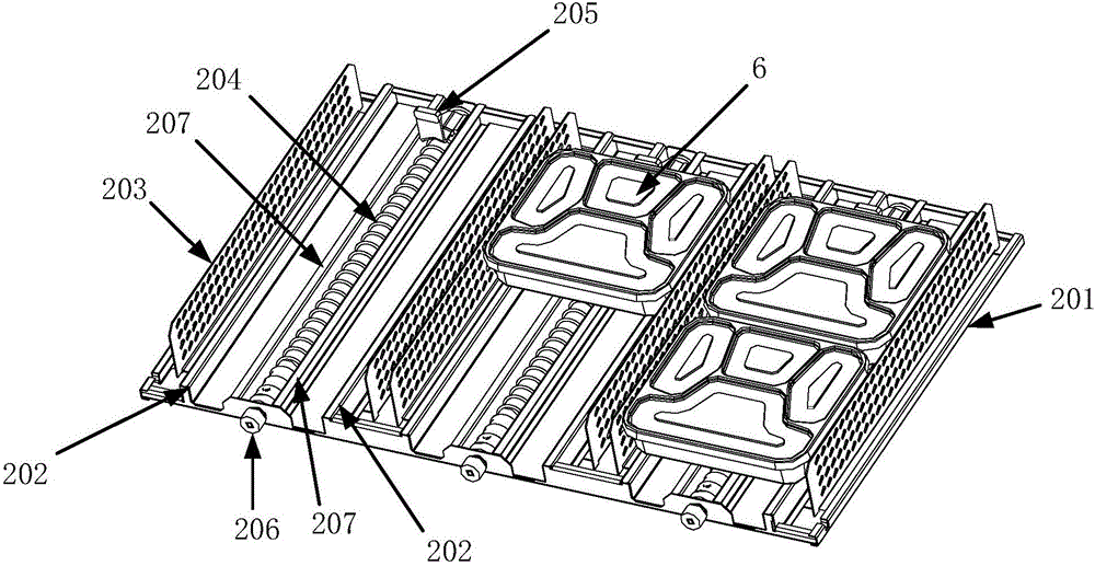 Load transferring type automatic meal taking and discharging mechanical device